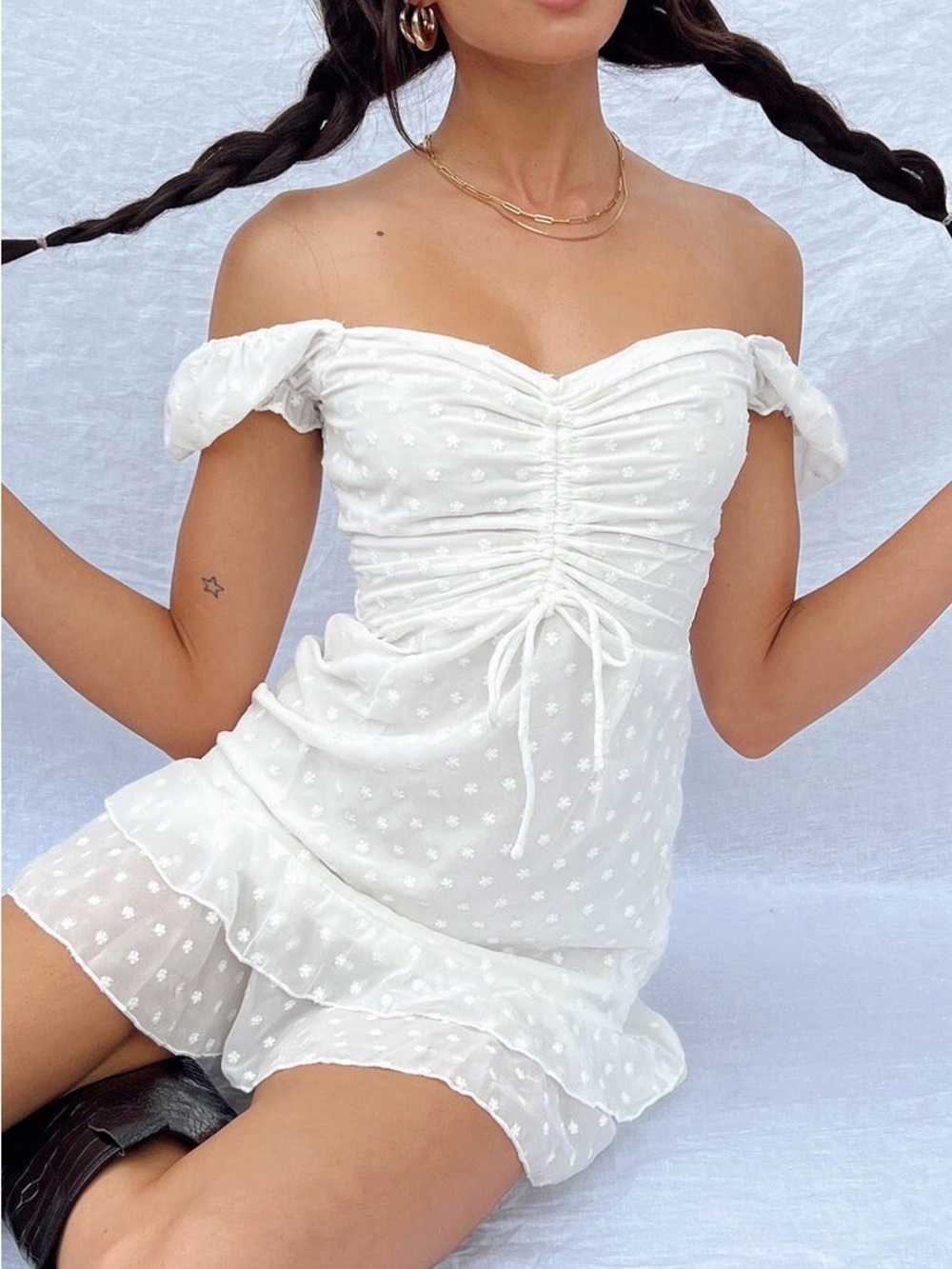 Princess Polly | White Mikail Mini Dress | Size 8
